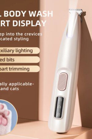 Portable Dog & Cat Paw Trimmer with LED Light – Rechargeable Cordless Nail Grinder & Grooming Tool