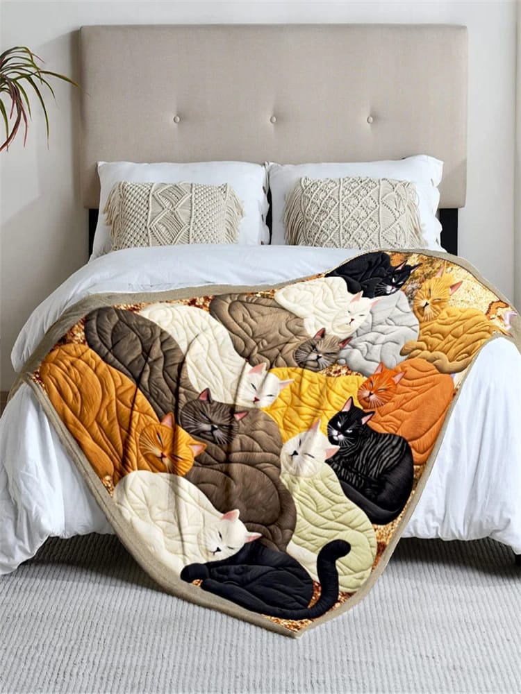 Cat-Themed Flannel Blanket – Soft Cozy All-Season Throw for Sofa, Bed & Office - Image 4