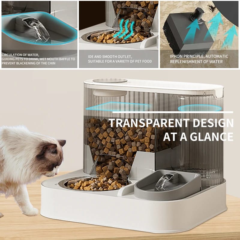 Automatic Cat Feeder & Water Dispenser – Fully Automatic Pet Food Feeder with Bowl - Image 3