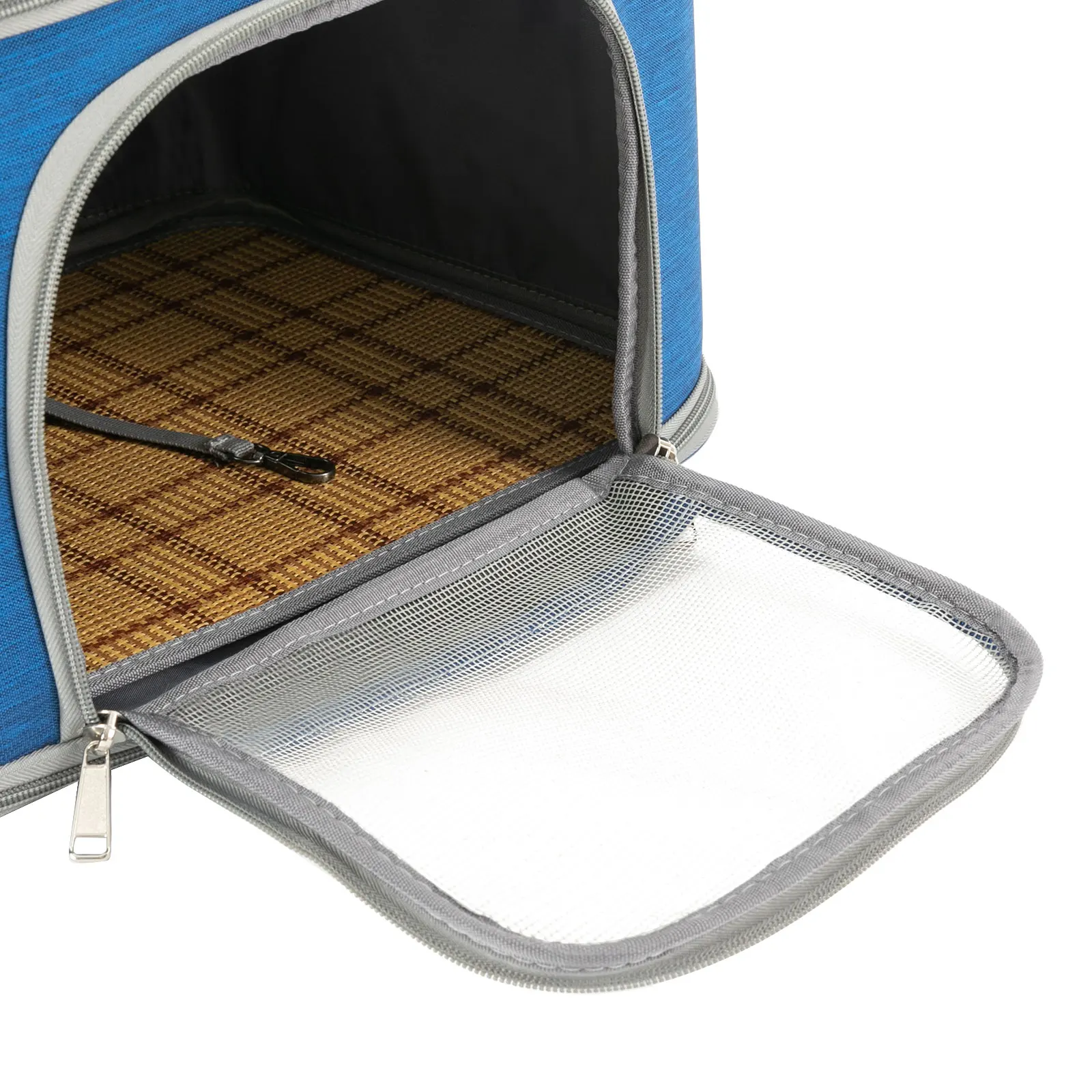 Blue Collapsible Pet Carrier – 600D Oxford Waterproof Travel Bag for Cats (Up to 7kg) - Image 6