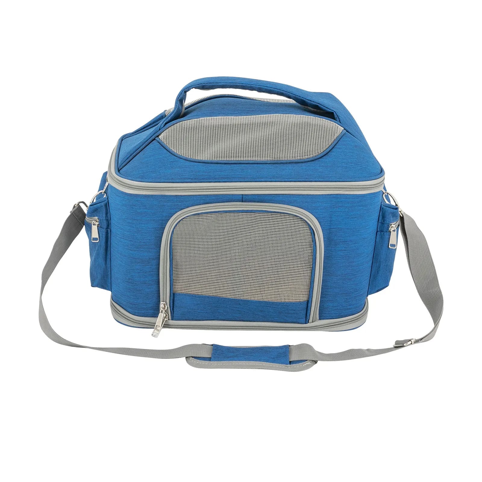 Blue Collapsible Pet Carrier – 600D Oxford Waterproof Travel Bag for Cats (Up to 7kg) - Image 5