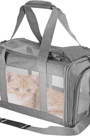 Airline-Approved Soft Pet Carrier – Breathable Honeycomb Travel Bag with Removable Support Board