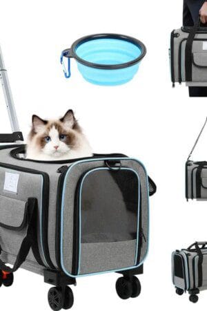 Airline-Approved Expandable Pet Carrier with Wheels – TSA-Approved Cat & Dog Travel Carrier