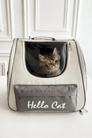 PETSIN Breathable Cat Backpack – Foldable Oxford Cloth Large Capacity Outdoor Pet Carrier