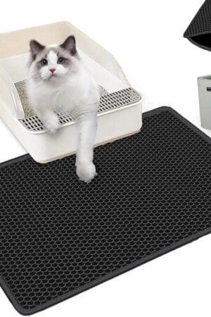 Double-Layer Waterproof Cat Litter Mat – Urine-Proof Trapping Mat for Litter Boxes (24″ × 18″)
