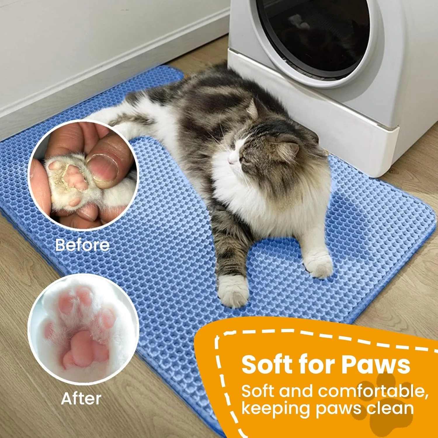 Double-Layer Waterproof Cat Litter Mat – Non-Slip, Wear-Resistant Litter Box Trapping Mat - Image 5