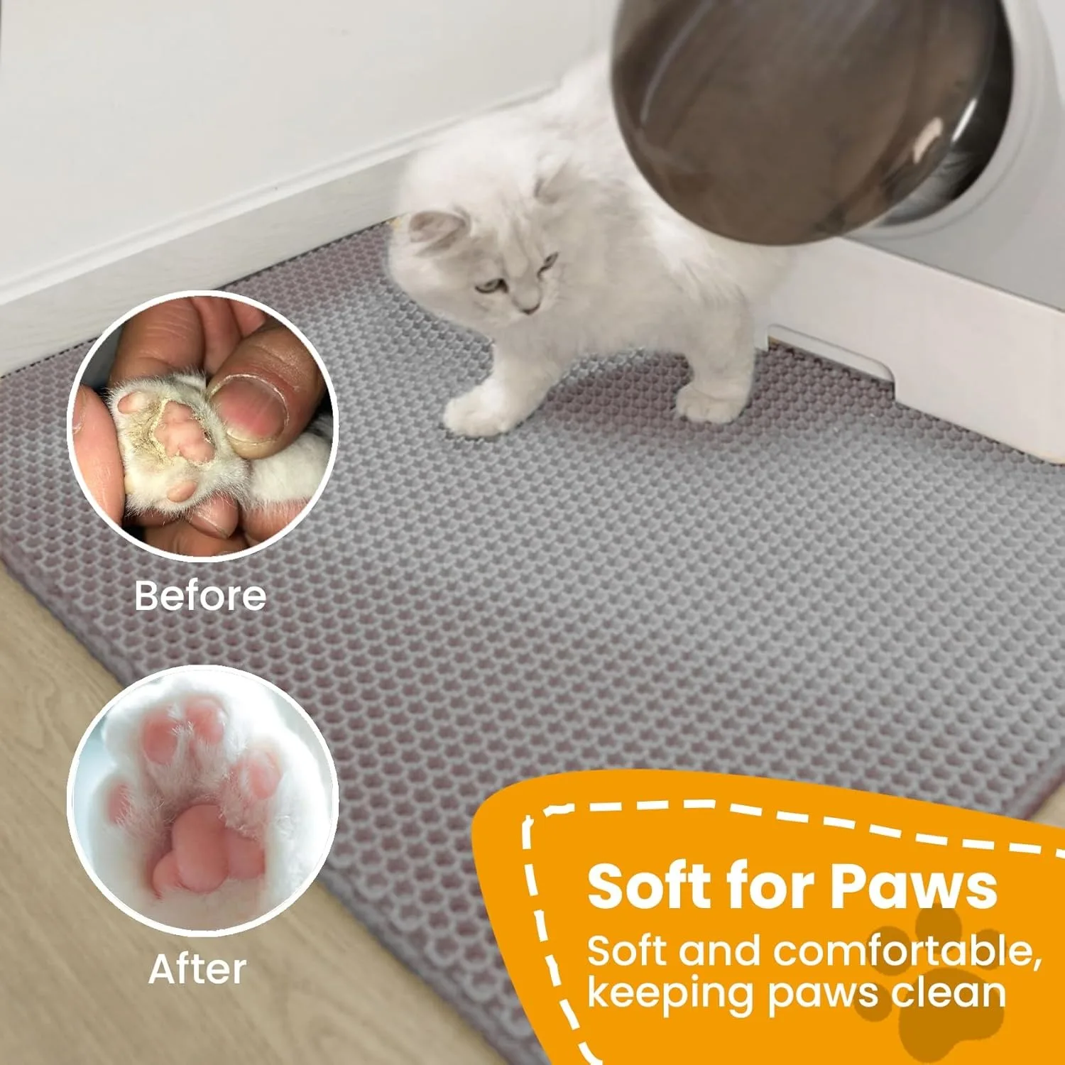 Double-Layer Waterproof Cat Litter Mat – Non-Slip, Wear-Resistant Litter Box Trapping Mat - Image 6