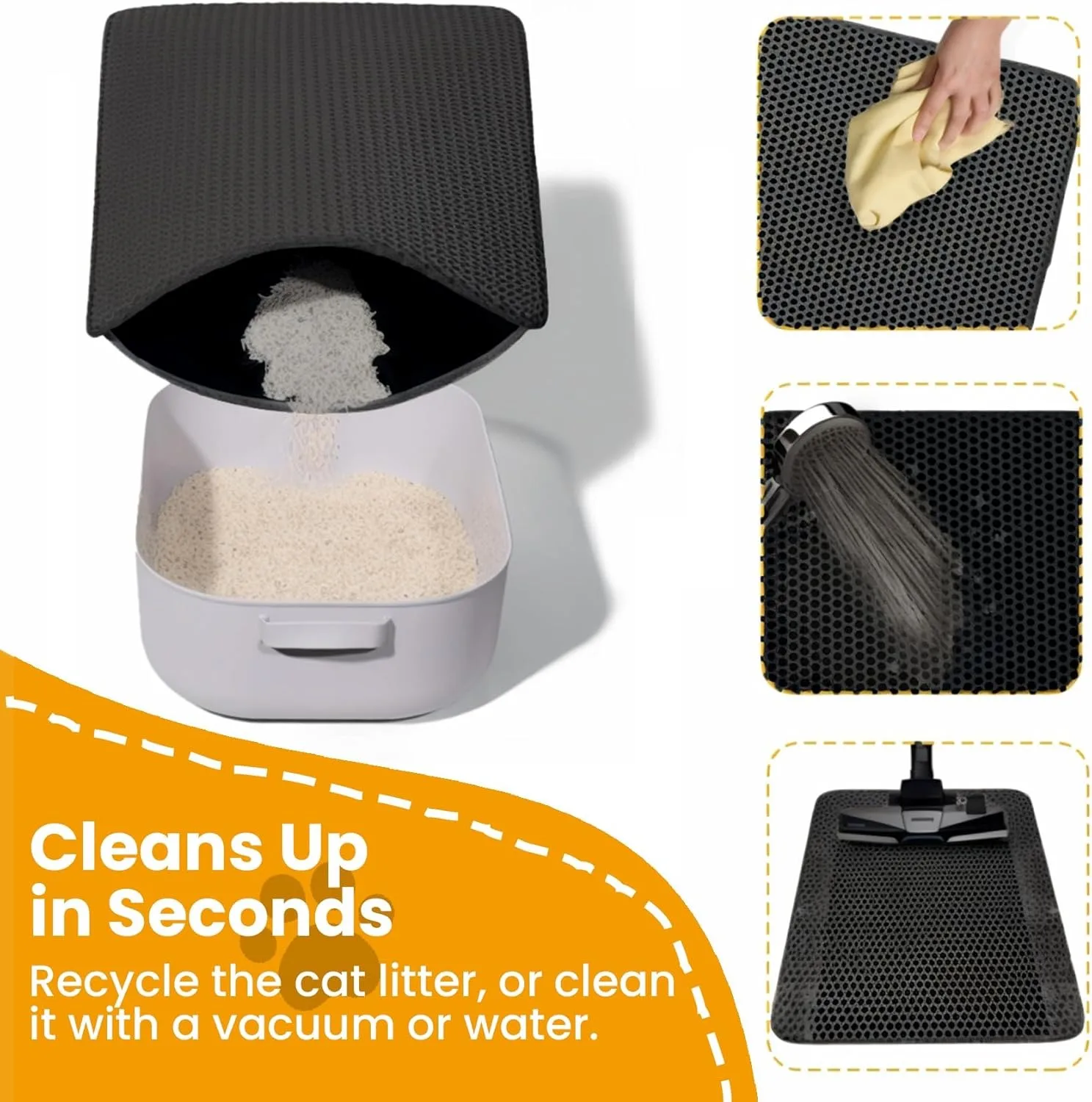 Double-Layer Waterproof Cat Litter Mat – Non-Slip, Wear-Resistant Litter Box Trapping Mat - Image 4