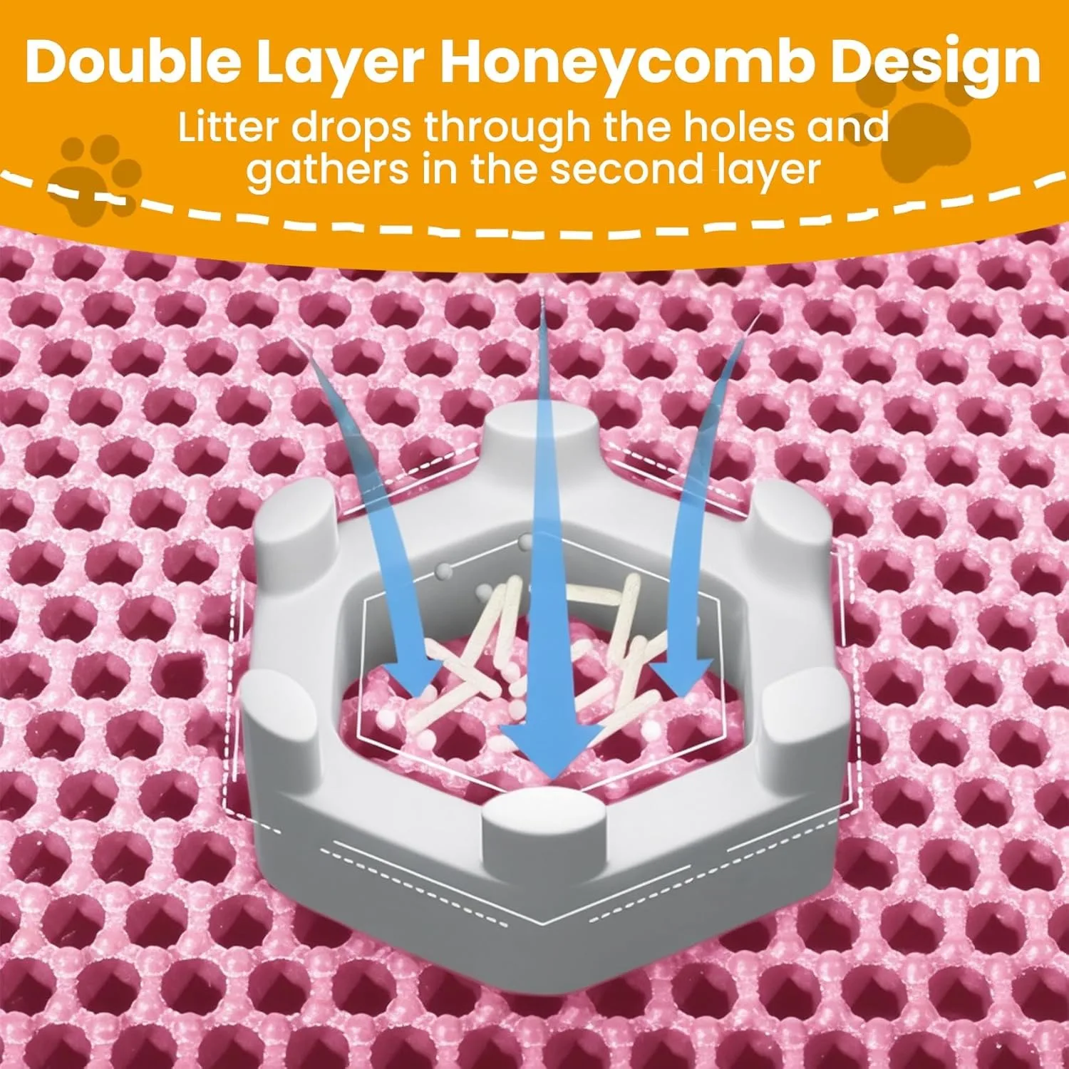 Double-Layer Waterproof Cat Litter Mat – Non-Slip, Wear-Resistant Litter Box Trapping Mat - Image 3