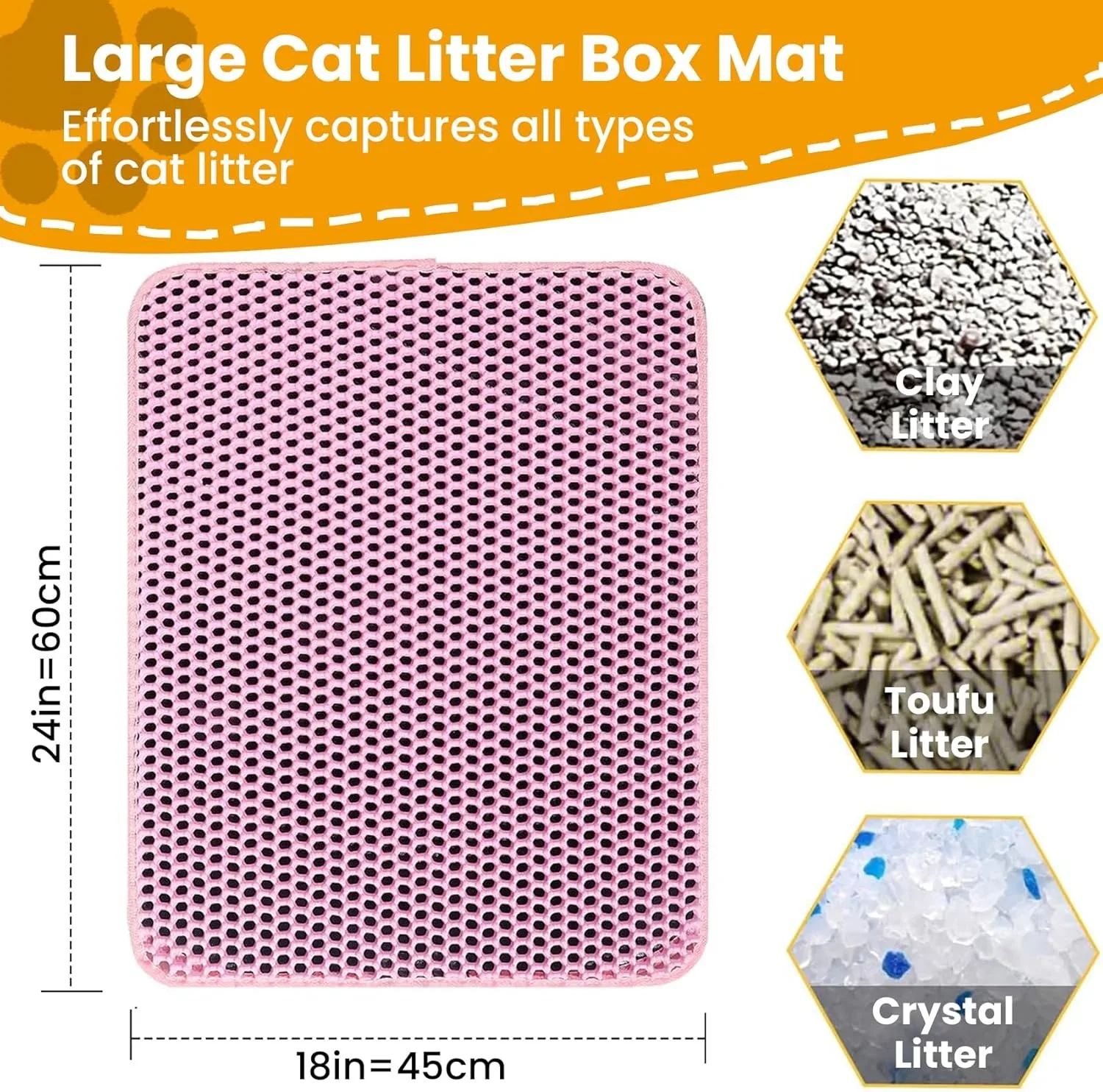 Double-Layer Waterproof Cat Litter Mat – Non-Slip, Wear-Resistant Litter Box Trapping Mat - Image 2