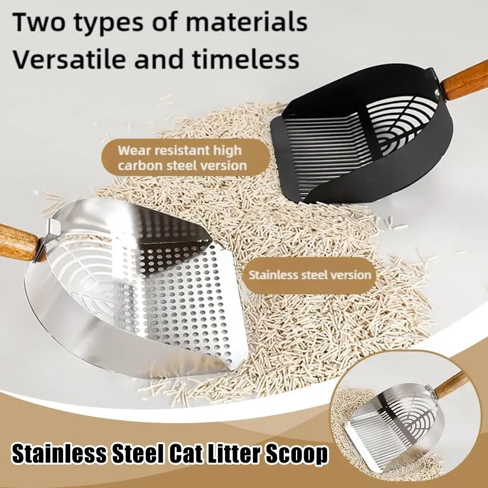Steel Cat Litter Scoop with Long Handle – Pet Waste Shovel for Tofu Sand Litter Boxes - Image 4