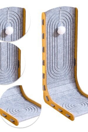 Felt L-Shaped Cat Scratcher with Ball – Wall-Mountable Furniture & Couch Protector