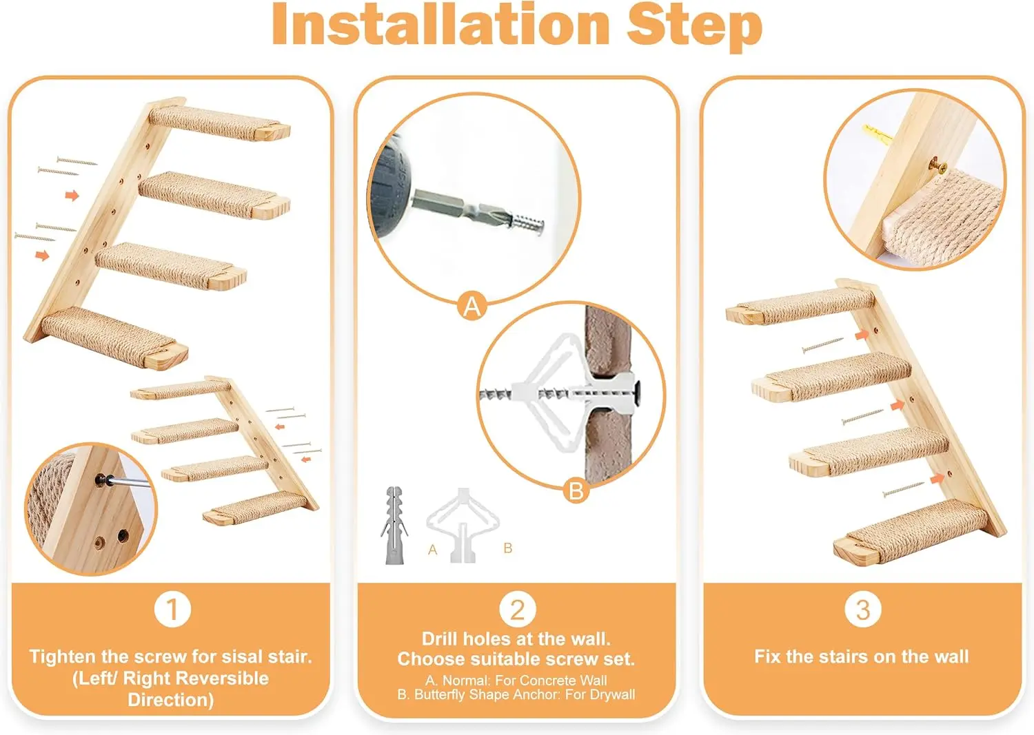 2PCS Cat Wall Shelves & Stairs Set – Climbing Scratching Perches for Cats to Sleep & Play - Image 5