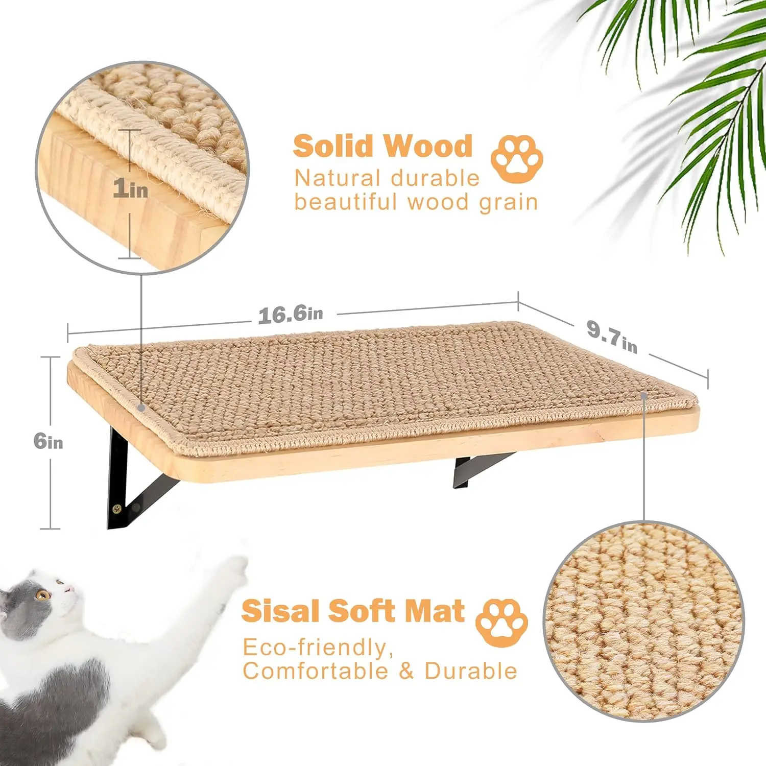 2PCS Cat Wall Shelves & Stairs Set – Climbing Scratching Perches for Cats to Sleep & Play - Image 6