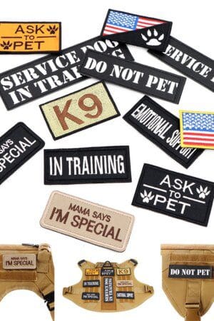 12PCS Tactical Patch Bundle for Dog Vest, Harness & Collar – Custom Name ID Patches & Stickers
