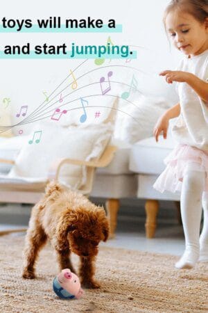 Automatic Bouncing Plush Dog Toy – Bite-Resistant Interactive Squeaky Chew Toy for Small & Medium Dogs