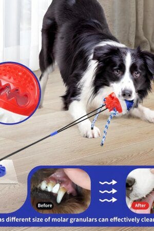 Heavy-Duty Suction Cup Tug Toy – Near-Indestructible Treat Dispensing Ball for Aggressive Chewers