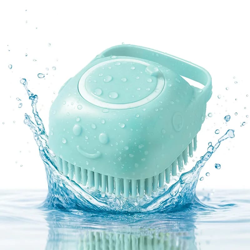 Silicone Pet Grooming Massage Brush – Cute Smile Design Relaxing Brush for Dogs & Cats (1PC) - Image 3