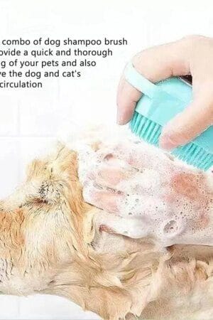 Silicone Pet Grooming Massage Brush – Cute Smile Design Relaxing Brush for Dogs & Cats (1PC)