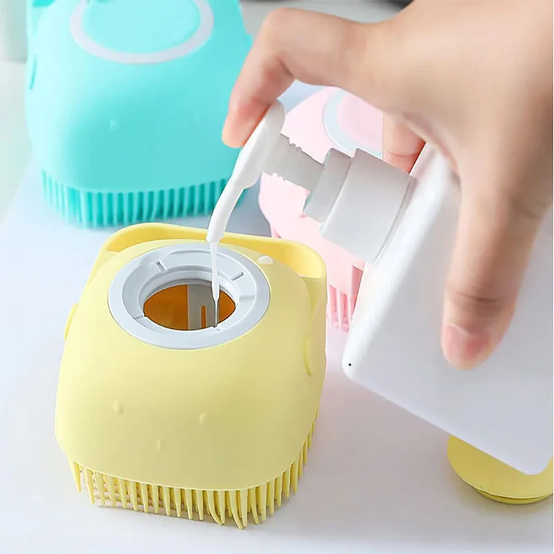 Silicone Pet Grooming Massage Brush – Cute Smile Design Relaxing Brush for Dogs & Cats (1PC) - Image 4