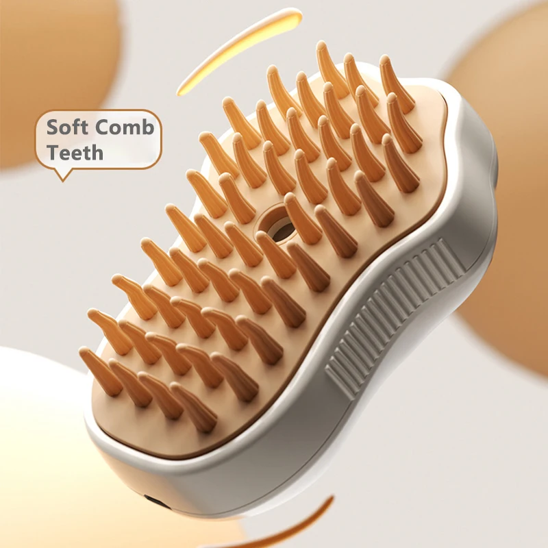 3-in-1 Steamy Pet Grooming Brush – Electric Spray Steam Hair Brush Comb for Dogs & Cats - Image 2