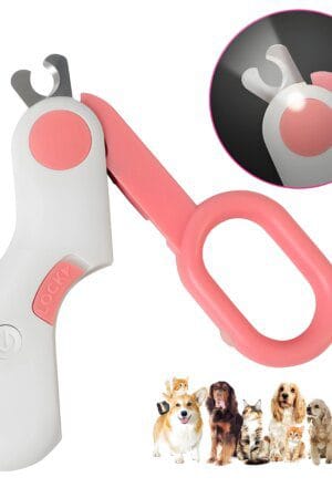 LED Pet Nail Clippers with Safety Guard – Precision Trimmer for Cats & Rabbits