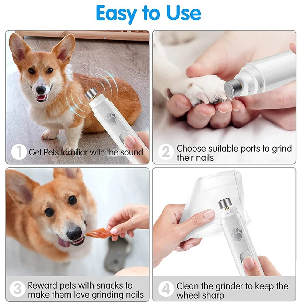 USB Rechargeable Electric Dog Nail Grinder with LED Light – 2-Speed Pet Nail Trimmer & Polisher - Image 4