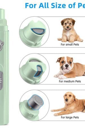 USB Rechargeable Electric Dog Nail Grinder with LED Light – 2-Speed Pet Nail Trimmer & Polisher