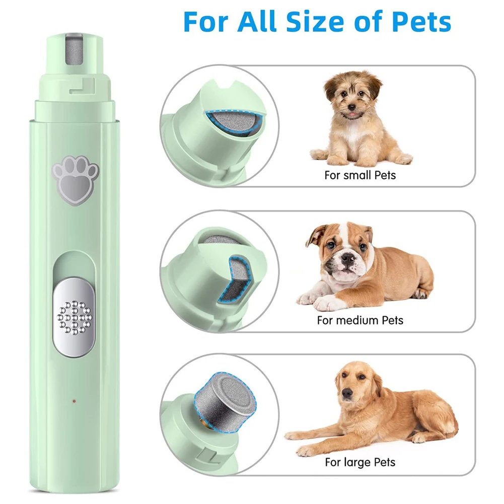 USB Rechargeable Electric Dog Nail Grinder with LED Light – 2-Speed Pet Nail Trimmer & Polisher