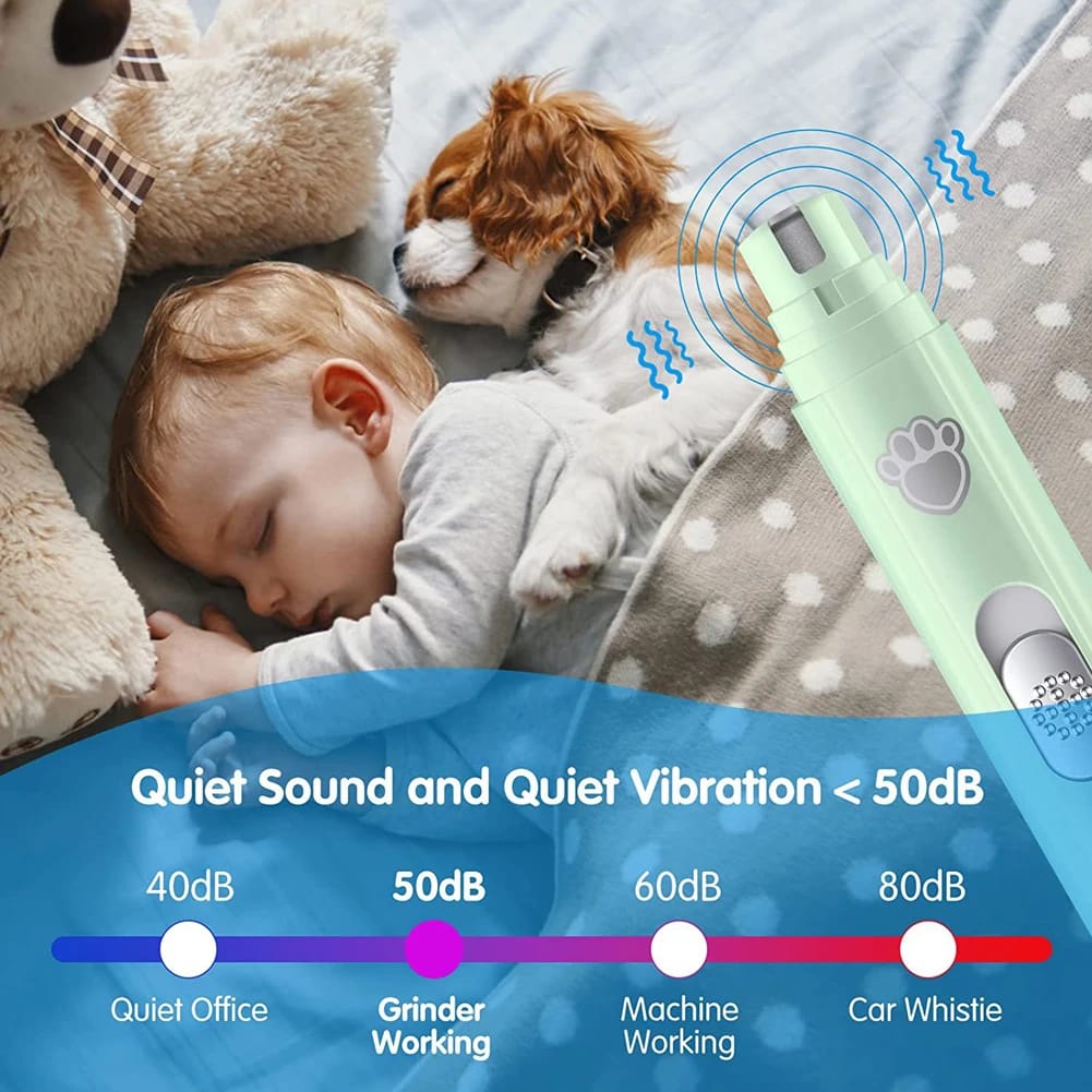 USB Rechargeable Electric Dog Nail Grinder with LED Light – 2-Speed Pet Nail Trimmer & Polisher - Image 3