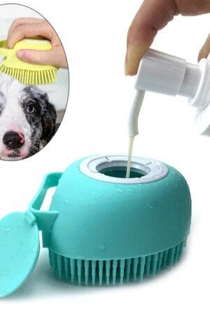 Silicone Pet Bath Brush with Liquid Dispenser – Soft Massage & Grooming Tool for Cats & Dogs