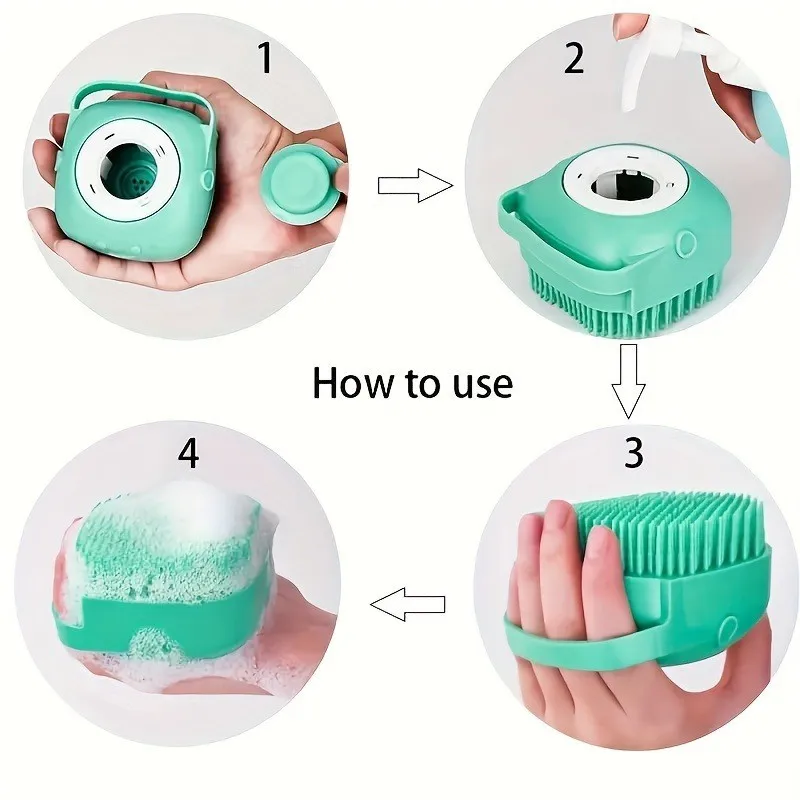 Silicone Pet Bathing Scrubber Mitt – Waterproof Massage & Lathering Brush for Dogs & Cats (Bite-Resistant) - Image 2