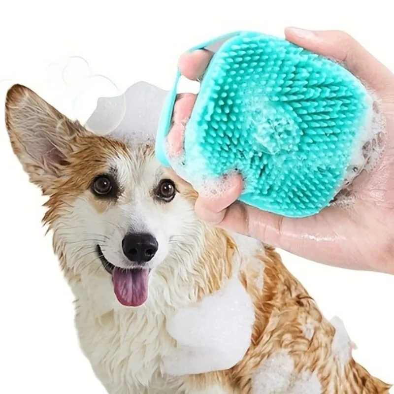 Silicone Pet Bathing Scrubber Mitt – Waterproof Massage & Lathering Brush for Dogs & Cats (Bite-Resistant)