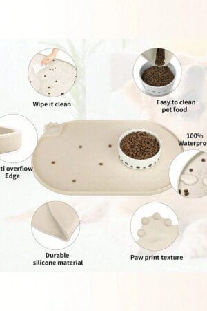 Waterproof Silicone Pet Placemat – Non-Slip Paw Design Easy-Clean Feeding Mat for Dogs & Cats