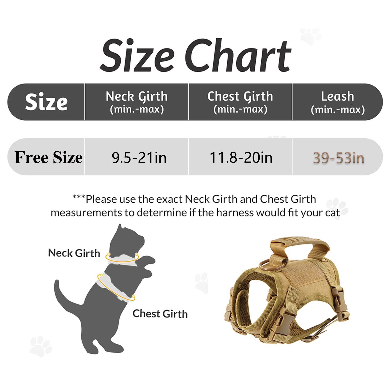 Tactical Cat & Small Dog Harness Adjustable Military Vest with Control Handle - Image 6