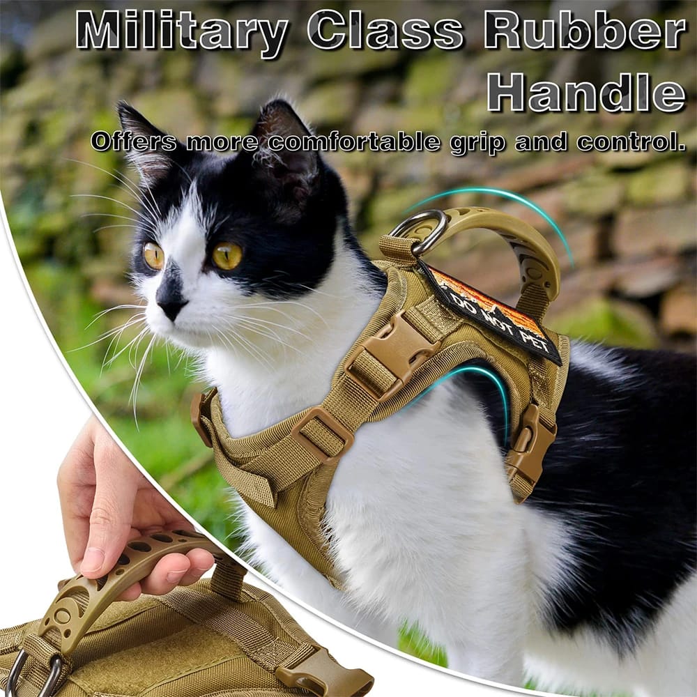 Tactical Cat & Small Dog Harness Adjustable Military Vest with Control Handle - Image 4