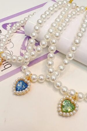 Adjustable Pearl Rhinestone Pet Necklace Collar for Cats & Small Dogs
