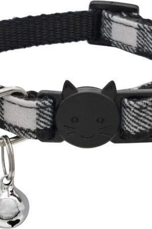 Cat Collar with Bell – Adjustable Breakaway Nylon Kitty Collar with Plastic Buckle