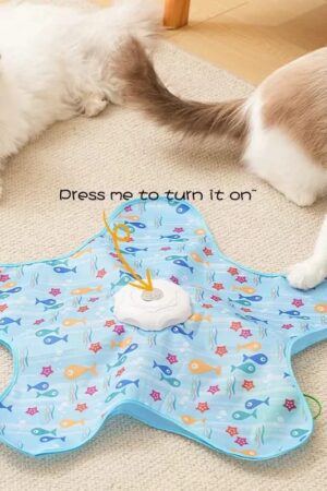 Interactive Hide-and-Seek Cat Toy with Motion-Activated Squeaky Mouse & Feathers