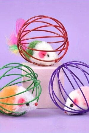 Self-Amusement Cat Toy with Catnip – Interactive 6×6cm Kitten Toy for Indoor Play