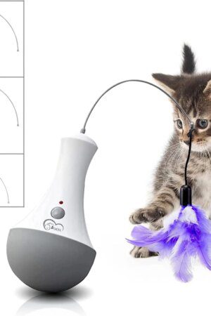Automatic Interactive Cat Feather Toy – Funny Indoor Kitten Teaser Gift