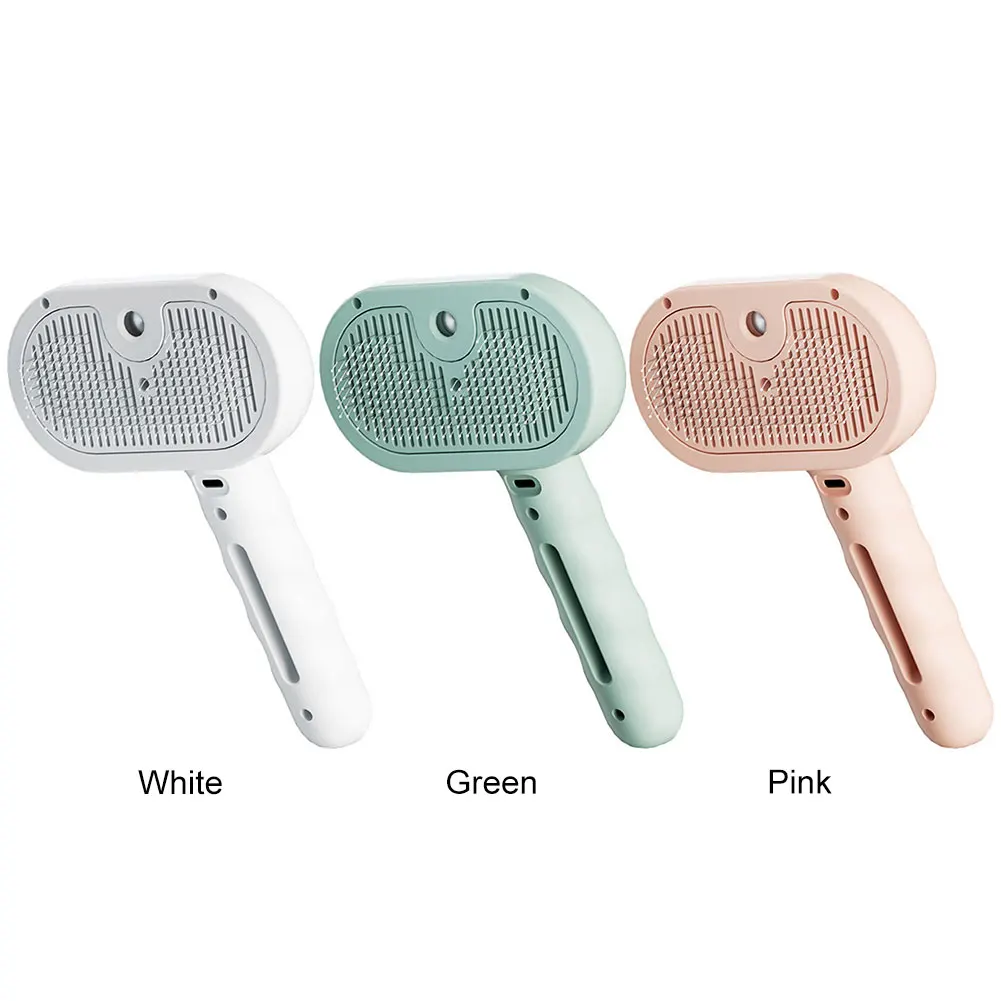 3-in-1 Rechargeable Cat Steam Grooming Brush with Release Button – Deshedding & Hair Cleaning Comb - Image 2