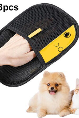 Pet Hair Remover Grooming Mitt – Deshedding Brush Glove for Dogs, Cats & Rabbits